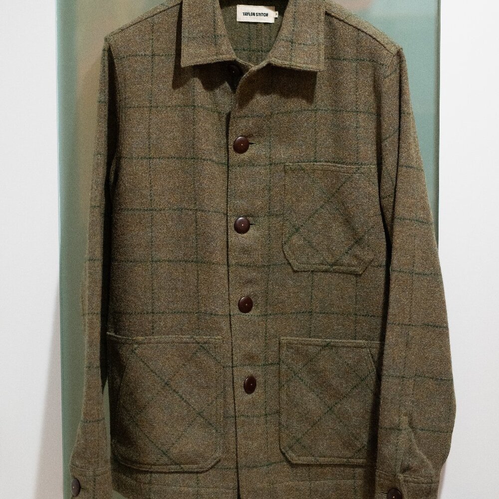 Taylor Stitch Ojai Chore Coat - Windowpane 100% Waxed Wool